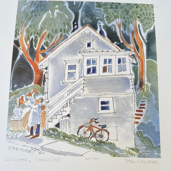 Charming White and Green Victorian House Art Print - Picture 5 of 7